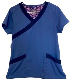 Dansko Scrub Top Small Gray Black Cute Minimalist